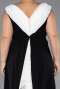 Robe De Invitation Grande Taille Midi Mousseline Noir-Blanc ABK2692