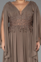 Robe Grande Taille Longue Mousseline Vison ABU4638