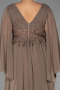 Robe Grande Taille Longue Mousseline Vison ABU4638