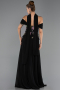 Robe de Soirée Longue Mousseline Noir ABU6588