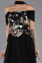 Robe de Soirée Longue Mousseline Noir ABU6588