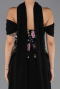 Robe de Soirée Longue Mousseline Noir ABU6588