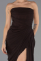 Robe de Soirée Longue Mousseline Brun ABU6589