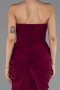 Robe de Soirée Longue Mousseline Prune ABU6589