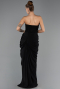 Robe de Soirée Longue Mousseline Noir ABU6589