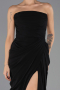 Robe de Soirée Longue Mousseline Noir ABU6589