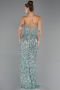 Robe de Soirée Longue Squameuse Menthe ABU6218