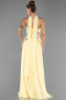 Robe de Soirée Longue Mousseline Jaune ABU6391