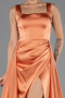 Robe de Soirée Longue Satin Orange ABU6572