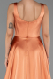 Robe de Soirée Longue Satin Orange ABU6572