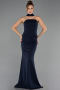 Robe Queue de Poisson Longue Bleu Marine ABU6575