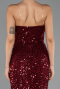 Robe de Soirée Longue Squameuse Rouge Bordeaux ABU6503