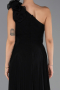 Robe de Soirée Longue Mousseline Noir ABU6593