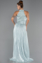 Robe de Soirée Longue Mousseline Menthe ABU6594