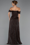 Robe de Soirée Longue Mousseline Brun ABU6602