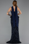 Robe Queue de Poisson Longue Bleu Marine ABU6620