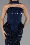 Robe Queue de Poisson Longue Bleu Marine ABU6620