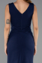 Robe de Soirée Longue Bleu Marine ABU6524
