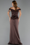 Robe de Soirée Longue Satin Brun ABU6574