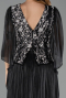 Robe De Soirée Grande Taille Longue Mousseline Noir ABU6619