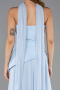 Robe de Soirée Longue Mousseline Bleu clair ABU5763