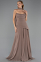 Robe de Soirée Longue Mousseline Cappuccino ABU5763