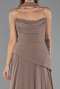 Robe de Soirée Longue Mousseline Cappuccino ABU5763