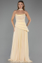 Robe de Soirée Longue Mousseline Jaune ABU5763