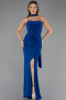 Robe de Soirée Longue Bleu Saxe ABU5564