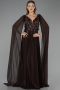 Robe de Soirée Longue Mousseline Brun ABU6566