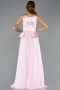 Robe de Soirée Longue Mousseline Poudre ABU6568