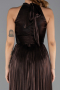 Robe de Soirée Longue Mousseline Brun ABU6428