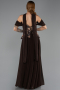 Robe de Soirée Longue Mousseline Brun ABU6612