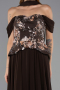 Robe de Soirée Longue Mousseline Brun ABU6612