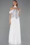 Robe Grande Taille Longue Mousseline Blanc ABU6535