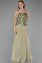 Robe Grande Taille Longue Mousseline Pistache vert ABU6535