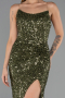 Robe de Soirée Longue Squameuse Kaki ABU6613
