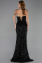 Robe de Soirée Longue Squameuse Noir ABU6613