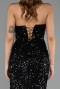 Robe de Soirée Longue Squameuse Noir ABU6613