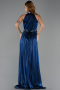 Robe de Soirée Longue Mousseline Bleu Marine ABU6614