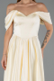 Robe de Soirée Longue Satin Jaune ABU6617