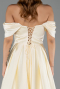 Robe de Soirée Longue Satin Jaune ABU6617