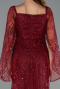 Robe de Soirée Longue Perlé Rouge Bordeaux ABU5066