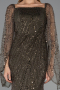 Robe de Soirée Longue Perlé Kaki ABU5066