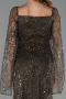 Robe de Soirée Longue Perlé Kaki ABU5066