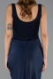 Robe de Soirée Longue Satin Bleu Marine ABU5990