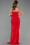 Robe de Soirée Longue Mousseline Rouge ABU6589