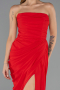 Robe de Soirée Longue Mousseline Rouge ABU6589