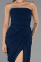 Robe de Soirée Longue Mousseline Bleu Marine ABU6589