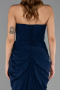 Robe de Soirée Longue Mousseline Bleu Marine ABU6589